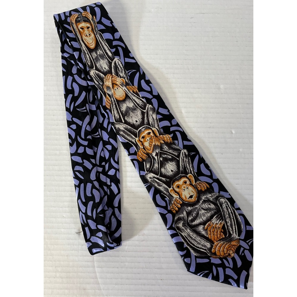 Marco Polo Italian Style Men's Necktie Tie Purple Animal Print - Picture 1 of 6